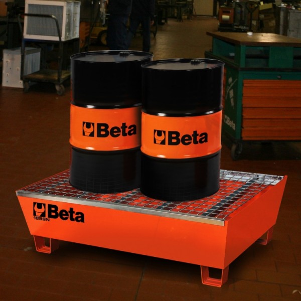 Beta Tools 1889N Steel handling and storage base for 2 200-l barrels