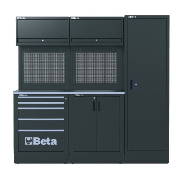 Beta Tools RSC50 D Workshop equipment combination, worktop, drawers, wall cabinets, tool panels.